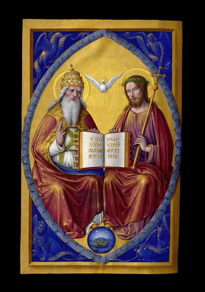 The Holy Trinity, Miniature from the Grandes Heures of Anne of Brittany, Queen of France (1477-1514) by Jean Bourdichon